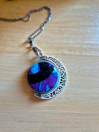 collana acciaio  e argilla polimerica 