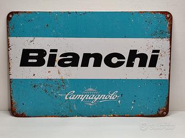 Targa Vintage Bianchi in Metallo 30x20cm
