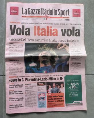 GIORNALE LA GAZZETTA DELLO SPORT CAMPIONE DEL MONDO ITALIA 10 LUGLIO 2006