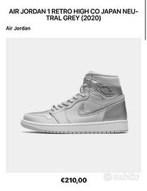 Air Jordan 1 High CO.JP "Neutral Grey" Taglia 44