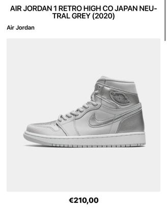 Air Jordan 1 High CO.JP "Neutral Grey" Taglia 44