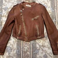 Giacca Twinset pelle marrone bimba 8A