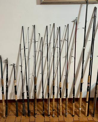 13 Canne da pesca Spinning varie