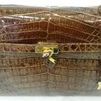 Borsa bauletto vero coccodrillo