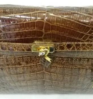 Borsa bauletto vero coccodrillo