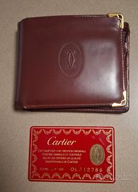 Portafogli in pelle bordeaux Cartier da uomo