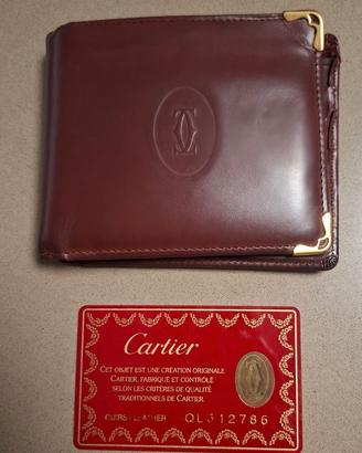 Portafogli in pelle bordeaux Cartier da uomo