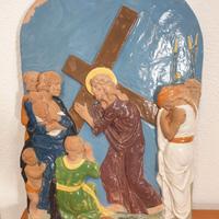 CANTAGALLI - via Crucis in terracotta smaltata