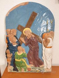 CANTAGALLI - via Crucis in terracotta smaltata