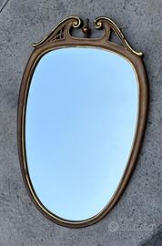 Specchio ovale cornice legno grande 82x52 cm