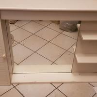 Armadio pensile legno verniciato bianco + specchio