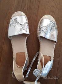 Espadrillas glitter donna argento nr 36