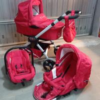 Trio passeggino carrozzina rosso sweet years CAM