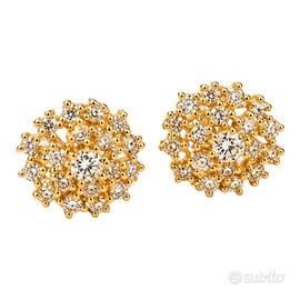 Orecchini bottone  Oro 18kt   DIiamanti ct 0.71