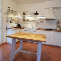 tavolo abete vecchio top rovere rustico allungabil