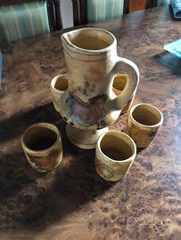 Brocca e 5 bicchieri vintage