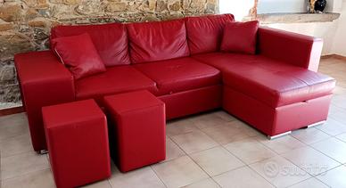 Divano letto angolare con penisola + contenitore