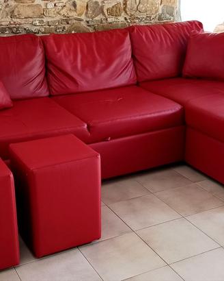 Divano letto angolare con penisola + contenitore