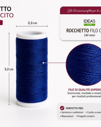Rocchetti filo cucito blu5,5 cm - set da 35 pezzi