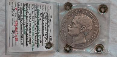5 lire 1911 cinquant d errori di conio  varianti