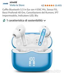 Cuffie Bluetooth 5.3 in-ear nuove sigillate
