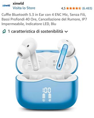 Cuffie Bluetooth 5.3 in-ear nuove sigillate