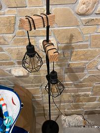 Lampada da terra industrial vintage