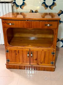 Mobiletto Credenza in Legno MasselloPinoArtePovera