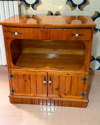 Mobiletto Credenza in Legno MasselloPinoArtePovera