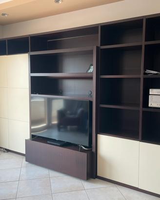 Parete attrezzata moderna  tv e libreria