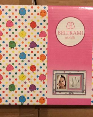 Beltrami Cornice Argento Nascita Bimba con Impront