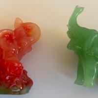 Elefantini Africani in pietra semi trasparente