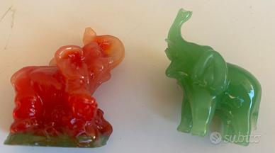 Elefantini Africani in pietra semi trasparente