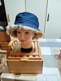 Capellino donna nuovo, in jeans 