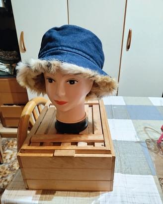 Capellino donna nuovo, in jeans 