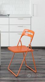 sedia pieghevole Ikea nisse arancione 
