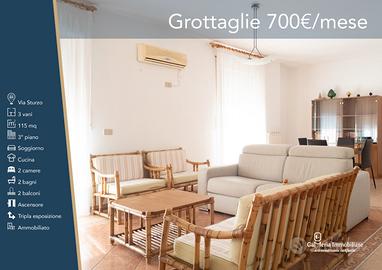 Trilocale + acc. ammobiliato, ascensore