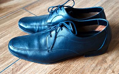 Scarpe Nere in pelle con suola in cuoio (42)