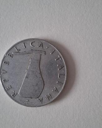 Moneta 5 lire delfino Italia 1954