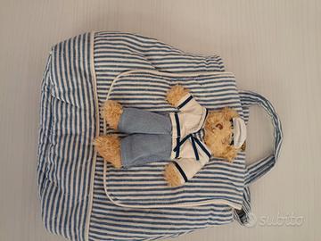 Zaino per bambini bainco e azzurro