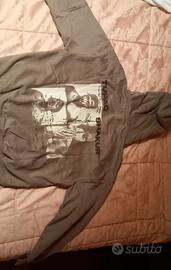 felpa con cappuccio color kaki Tupac