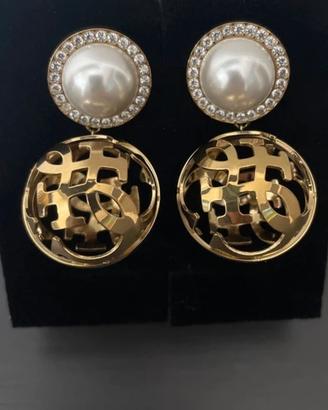 Orecchini GUESS dorati con perla e strass