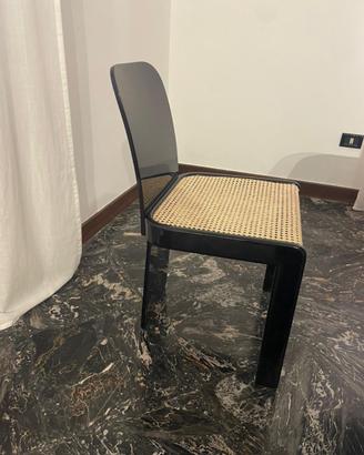 Set 4 sedie di design con tavolo in cristallo