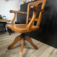 Sedia/poltrona da parrucchiere in legno del 1900