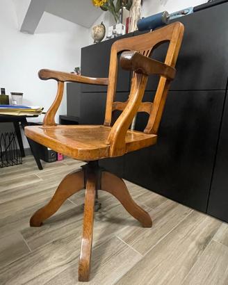 Sedia/poltrona da parrucchiere in legno del 1900