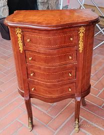 Comodino stile barocco con intarsi 77 x 52 x 30 