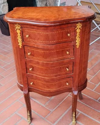Comodino stile barocco con intarsi 77 x 52 x 30 