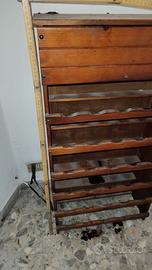 Cantinetta portabottiglie in legno con vano sup.