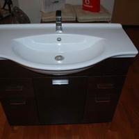 Mobile bagno con lavabo in ceramica – colore wengé
