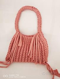 *Borsette di Fettuccia Fatte a Mano - Rosa e Verde